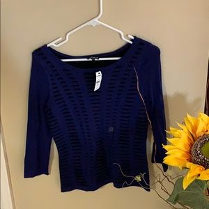 Express Blue top, 3/4 sleeve, dress up